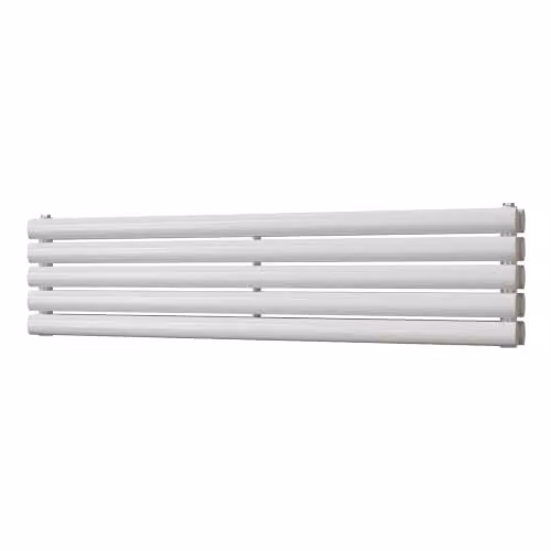 UK Radiators Omeara Axis White Elliptical Tube Horizontal Designer Radiator W: 120 cm, H: 29 cm