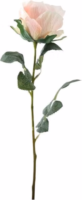 Kingsbury Gifts Single Stem Silk Garden Rose in Pink, Height: 35 cm
