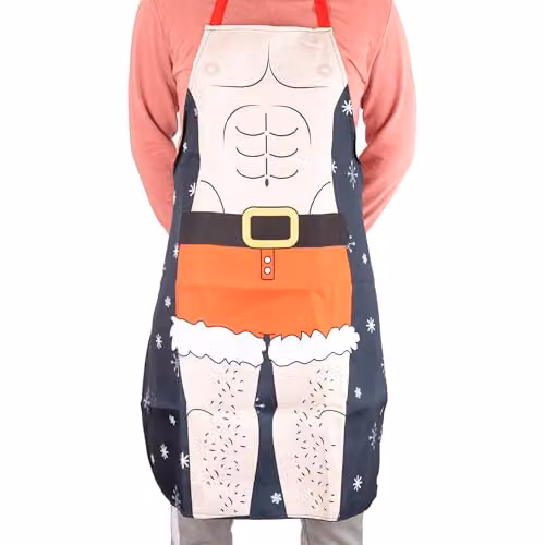Shatchi Six Pack Novelty Red Apron for Festive Holiday Parties – 3