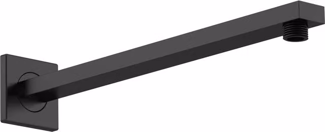 Balterley Rectangular Wall Mounted Brass Shower Arm in Matt Black, 36 cm