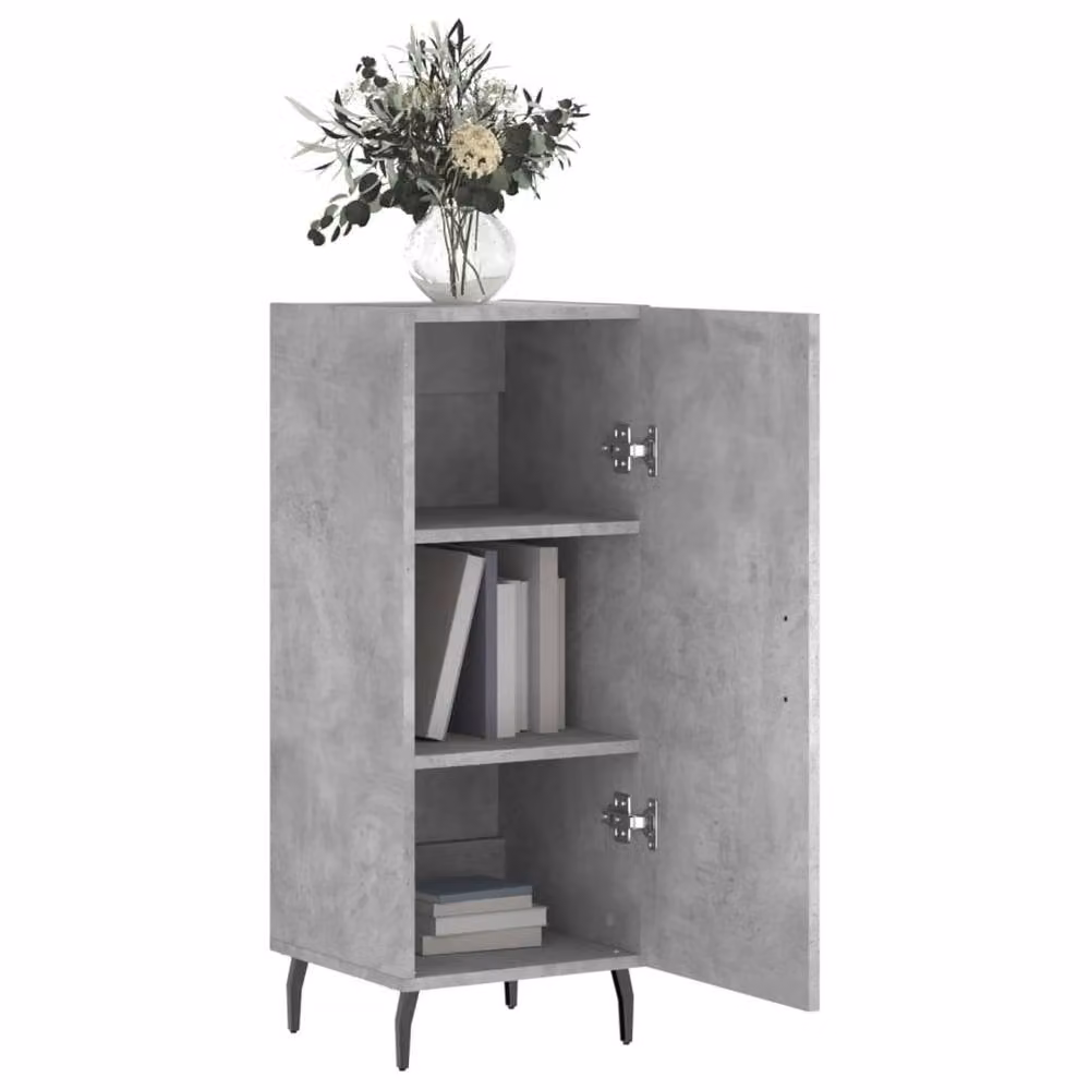 Berkfield Home Modern Sideboard in Concrete Grey, W/D/H: 34.5 x 34.5 x 90 cm – 3