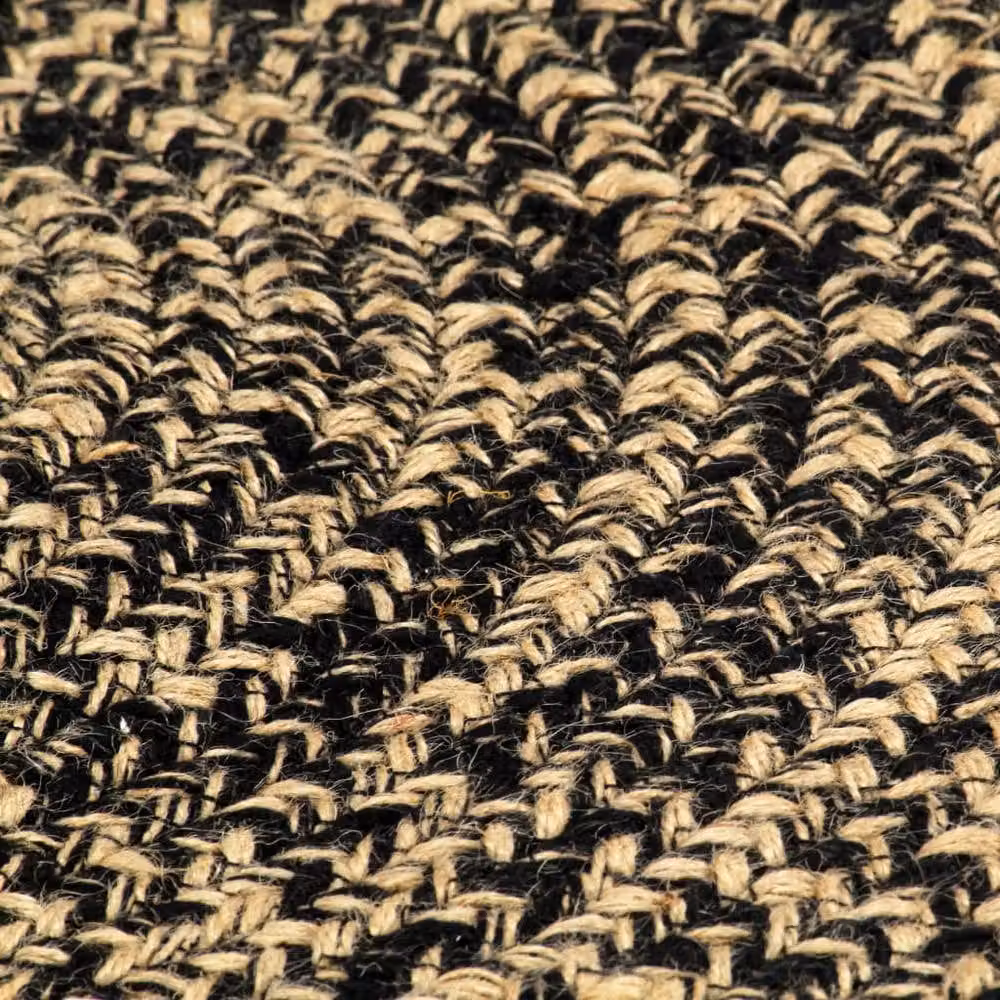 Berkfield Home Handmade Braided Jute and Cotton Round Rug in Black and Brown, Diameter: 100 cm – 4