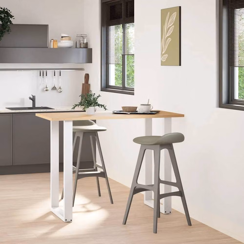 Berkfield Home U-Shaped Steel Coffee Table Legs, 2 Pieces, White, H: 60 cm – 2