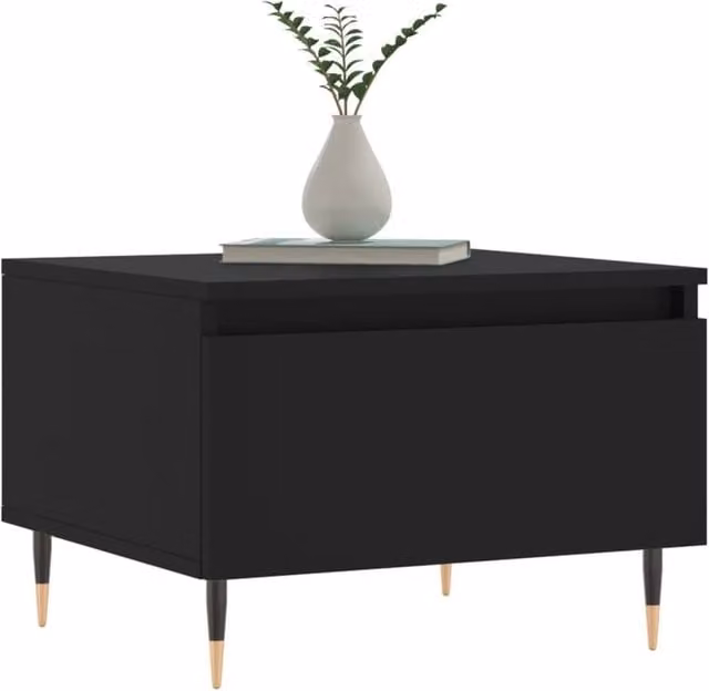 Berkfield Home Modern Nested Coffee Tables, 2 Piece Set, Black, W/D/H: 50 x 46 x 35 cm – 1
