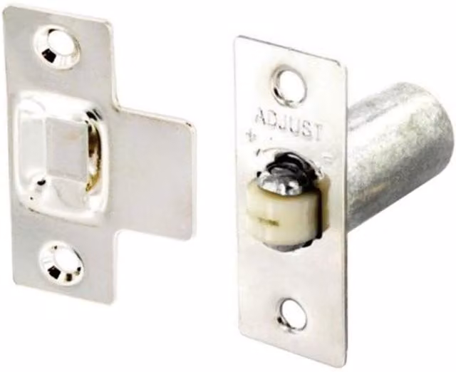 Securit Nickel Plated Adjustable Roller Cabinet Catch in Silver