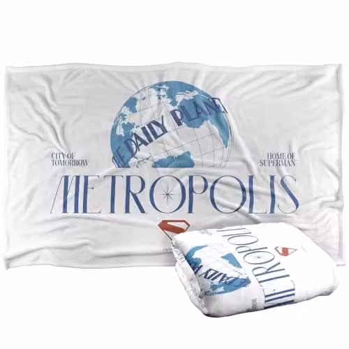 Warner Bros. Superman 2025 Metropolis Silky Touch Super Soft Fleece Throw Blanket, Multicolour, W: 91.44 cm, L: 147 cm – 1