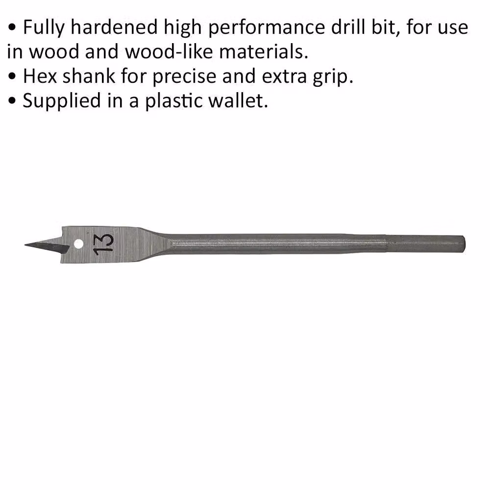 Loops Silver Fully Hardened Wood Drill Bit with Hex Shank, Diameter: 13 mm, Length: 152 mm – 2