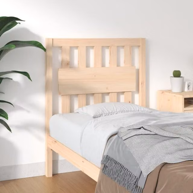 Berkfield Home Rustic Solid Wood Pine Bed Headboard, Brown, W: 80.5 cm, D: 4 cm, H: 100 cm