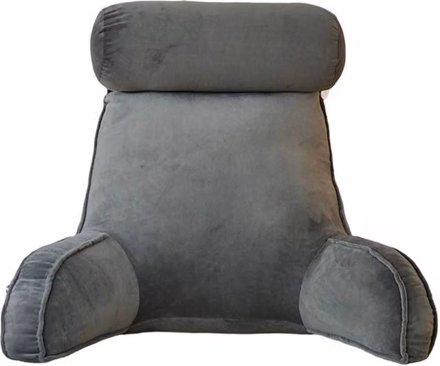 SPETLEK Contoured Wedge Cuddle Cushion for Lumbar Support and Head Rest, Light Grey – 1