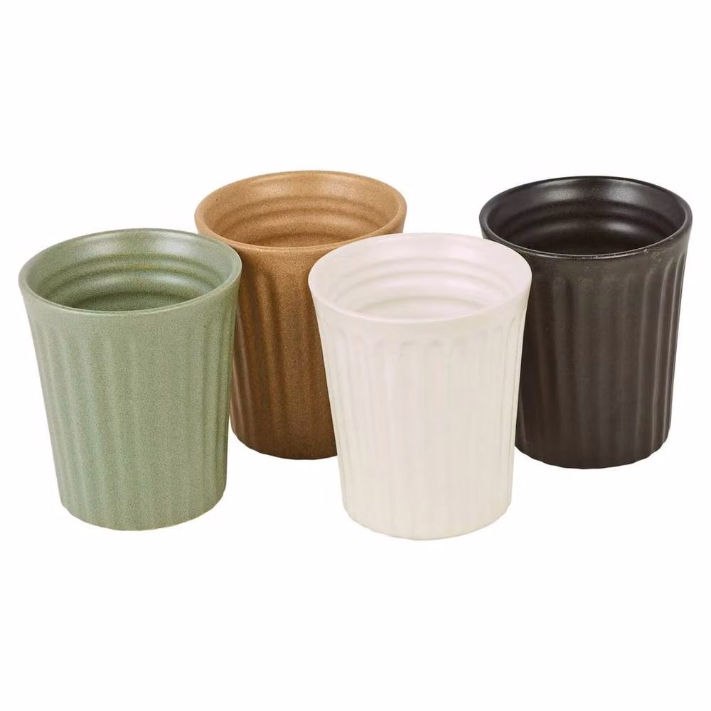 EONLION Set of 4 Ceramic Espresso Mugs, 150 ml, Multicolour – 2