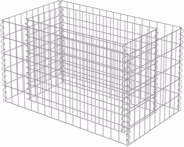 Berkfield Home Durable Galvanised Steel Gabion Raised Bed in Silver, W/D/H: 90 x 50 x 50 cm