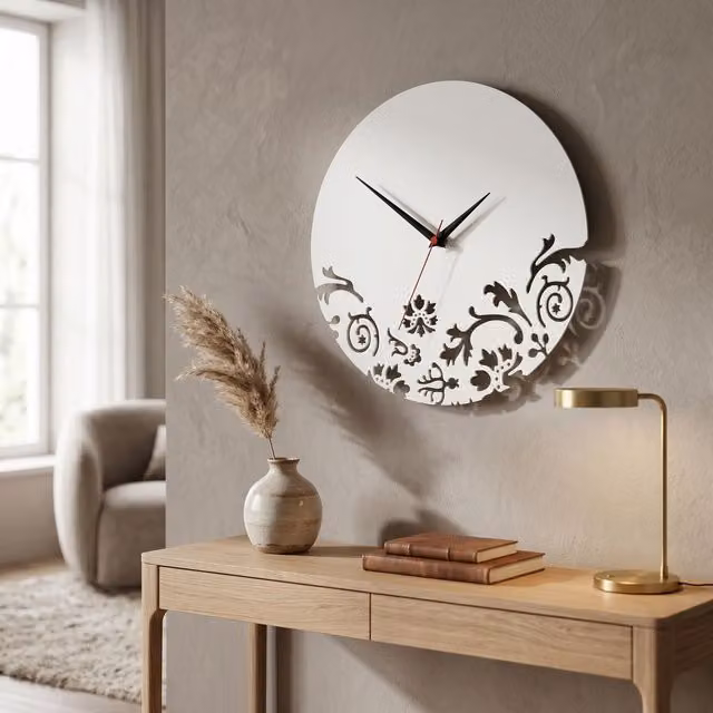 Orsina Maison by Premier Round White and Black Quartz Wall Clock, Diameter: 30 cm – 2