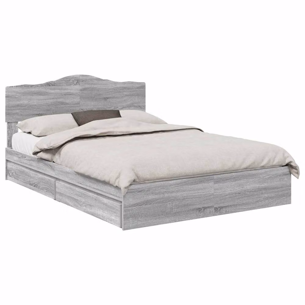 Berkfield Home Grey Sonoma Storage Bed with Drawers, W/D/H: 160 x 200 cm, Engineered Wood – 2