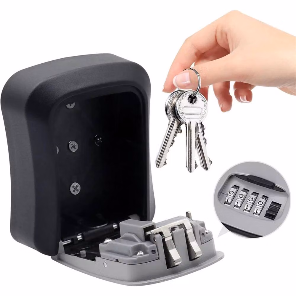 Nordara Black Metal Combination Key Safe Box, Wall Mounted for Outdoor Use – 3