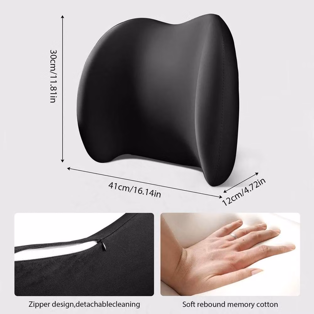 NESTLUNE Memory Foam Lumbar and Seat Cushion for Wheelchairs and Office Chairs, Black, W: 190 cm, D: 100 cm – 4