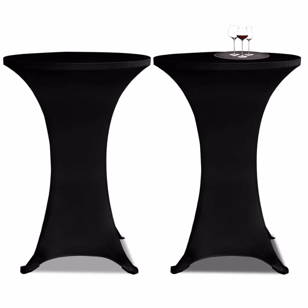 Berkfield Home Black Stretch Round Tablecloth, 4 Pack, 80 cm – 2