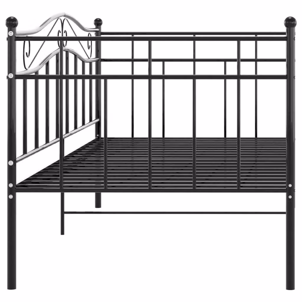 Berkfield Home Metal Sofa Bed Frame in Black, W/D/H: 90 x 200 cm – 2