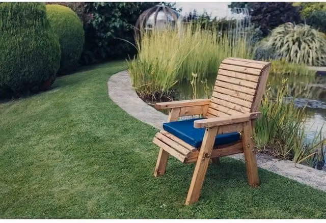 Churnet Valley Garden Furniture Ltd Valley Timber Garden Chair with Cushions in Brown