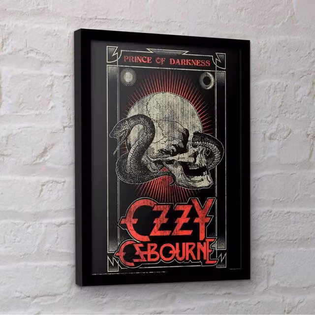 Ozzy Osbourne Prince Of Darkness Framed Paper Poster in Black