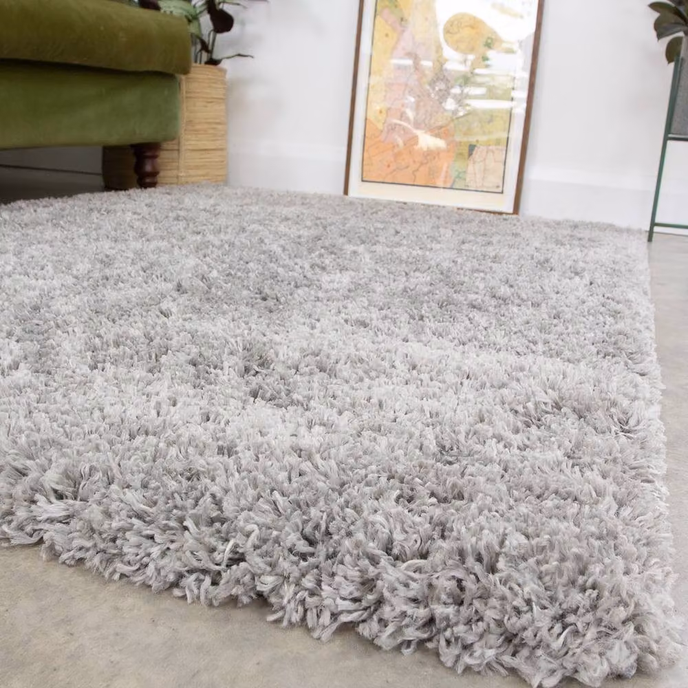 Kukoon Light Grey Shaggy Rug, Soft Plush Pile Rectangular Carpet, W: 120 cm, L: 170 cm – 2