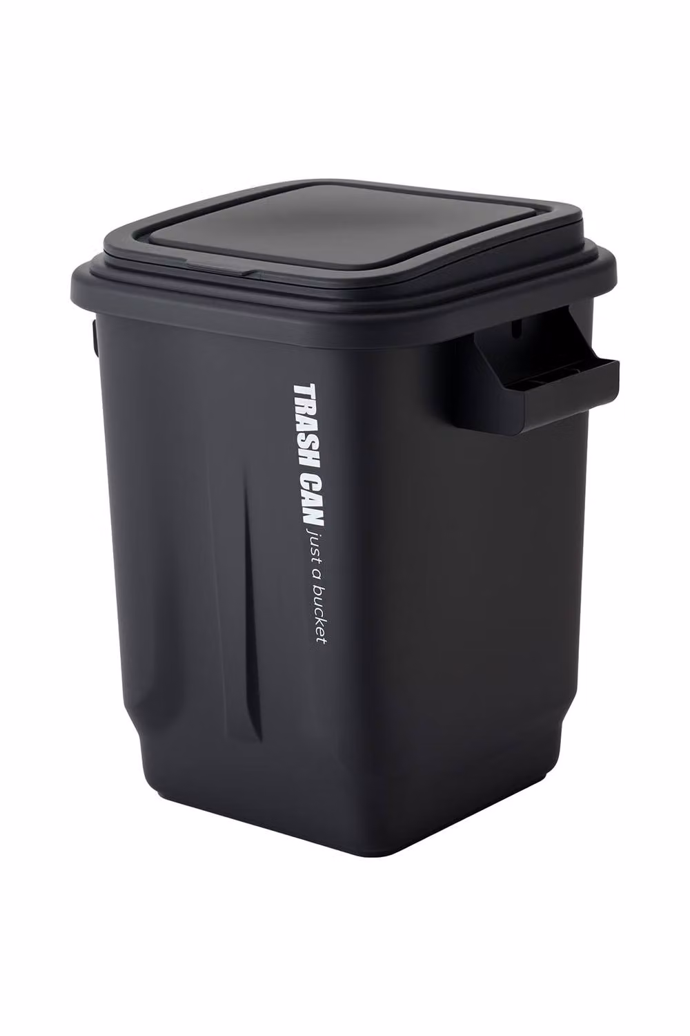 Living and Home 23L Industrial Style Plastic Rubbish Bin with Flip Lid and Handles in Black – 4