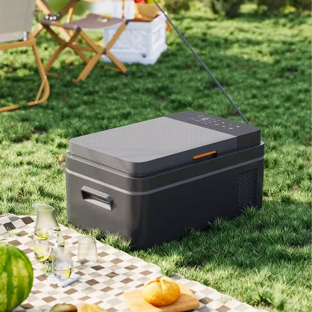 Komore Car Mini Fridge in Grey and Black, W: 28 cm, D: 28 cm, H: 28 cm