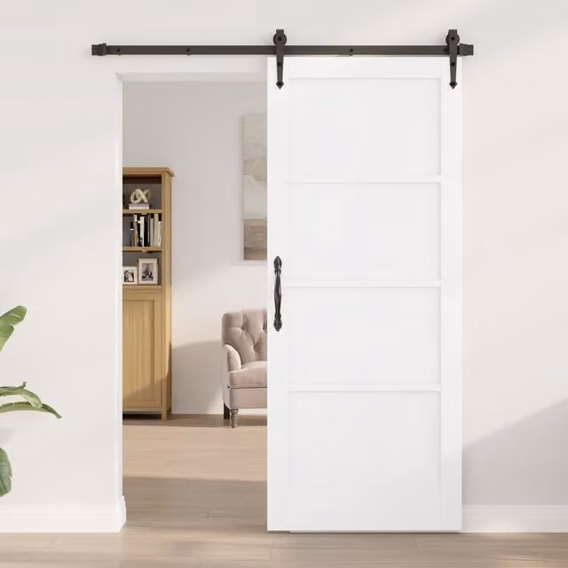 Berkfield Home Orkdal Modern Sliding Interior Door in White Lacquered Wood, W: 83 cm, H: 202 cm, D: 4 cm