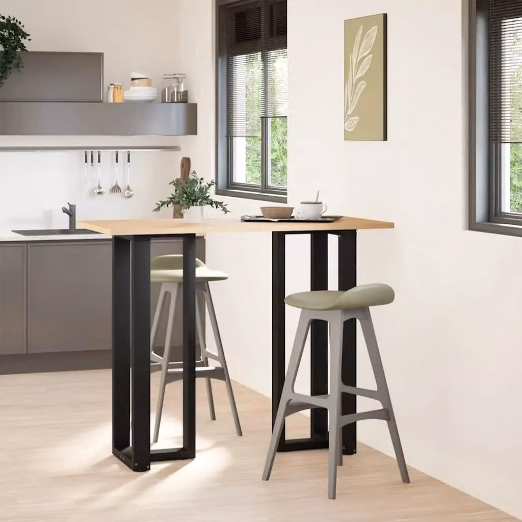 Berkfield Home T-Shaped Bar Table Legs, 2 Piece Set, Black Matt Steel, W: 50 cm, D: 35 cm, H: 110 cm – 2