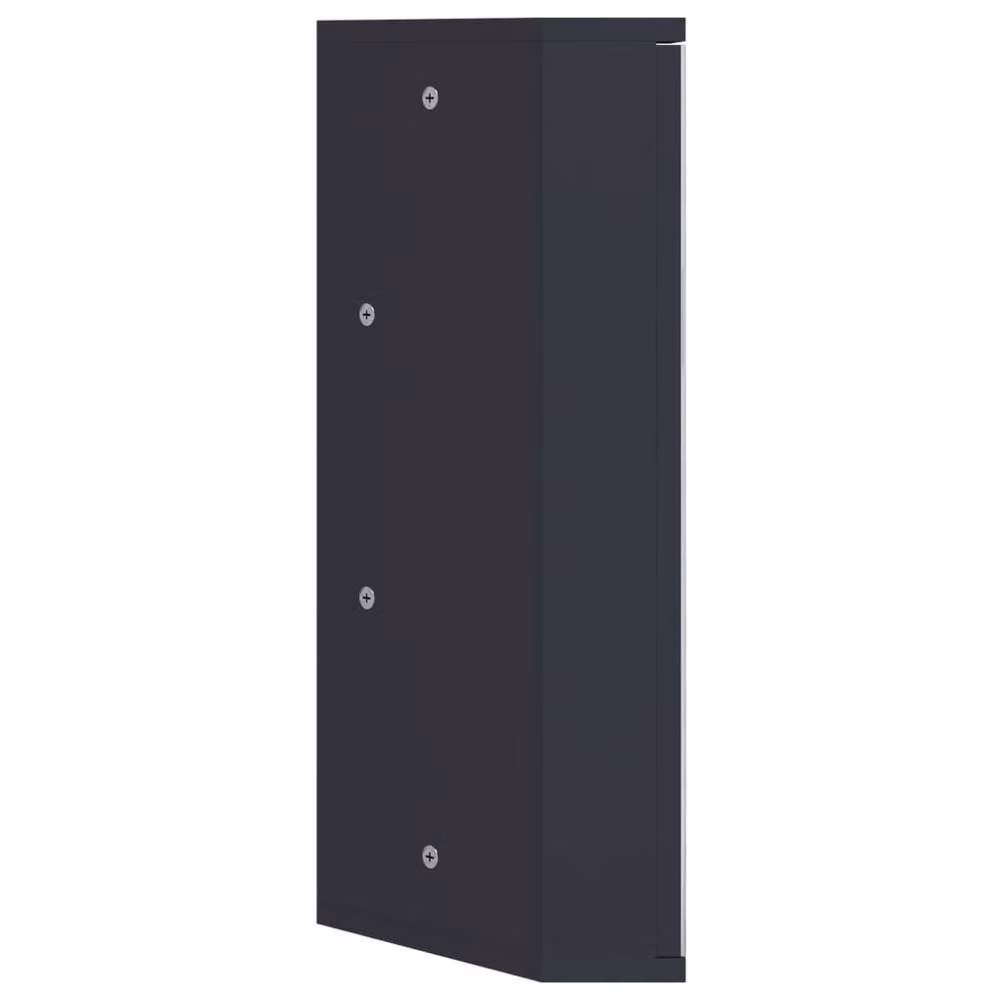Berkfield Home Grey Corner Bathroom Mirror Cabinet with Hinged Glass Doors W/D/H: 30 x 24 x 60 cm – 3