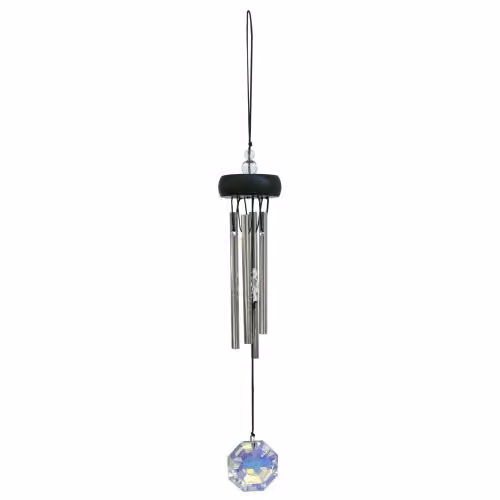 Woodstock Chimes Precious Stones Collection Windchime in Black and Silver – 1