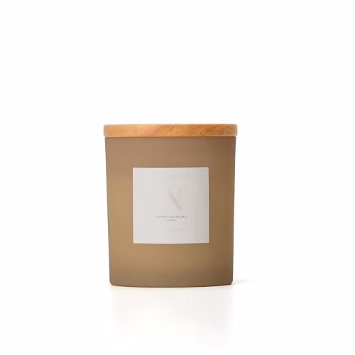 Aroma Naturals Frosted Decadence Scented Candle, Pink Cherry and Vanilla, 213g Glass Jar with Wooden Lid