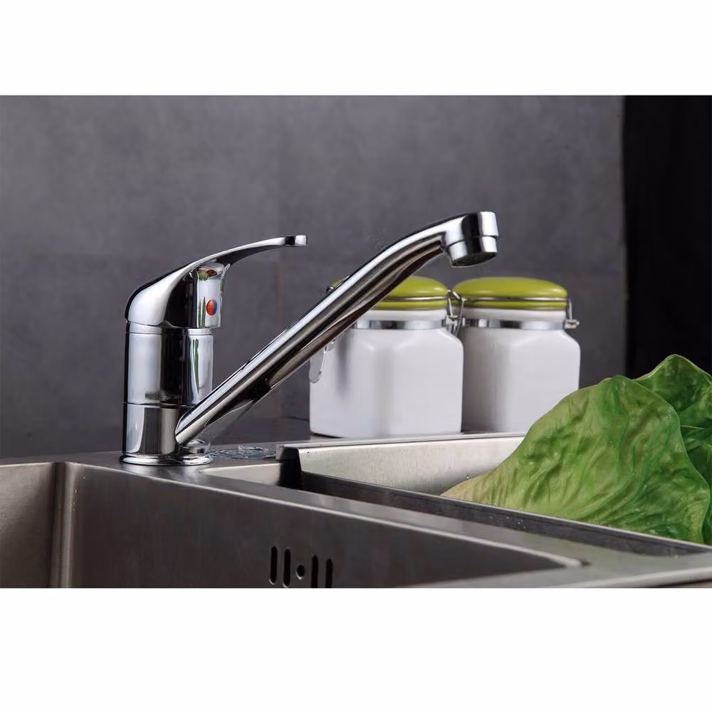 SPETLEK Modern Kitchen Sink Monobloc Tap with Single Lever and Swivel Spout in Silver Chrome – 2