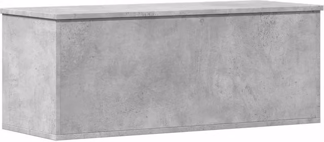 Berkfield Home Storage Box in Concrete Grey, W/D/H: 90 x 35 x 35 cm