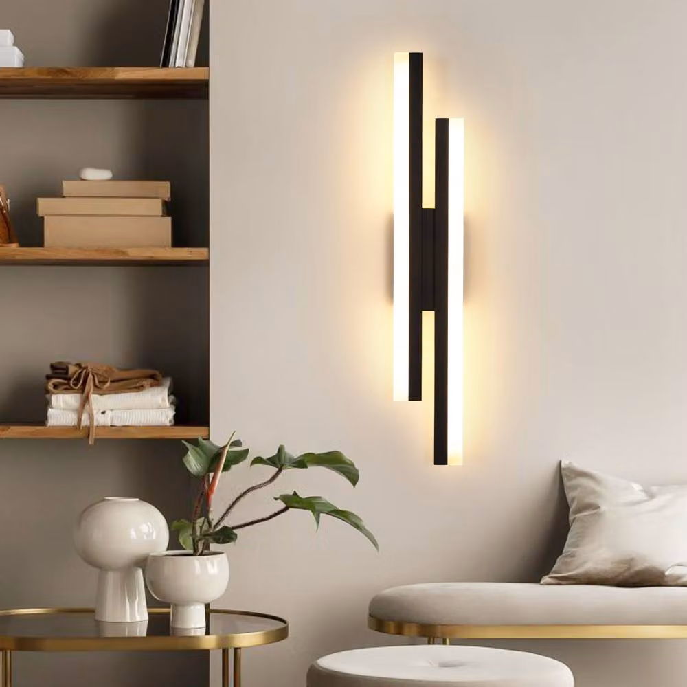 COMELY Modern LED Indoor Wall Light, Black, W: 40 cm – 2