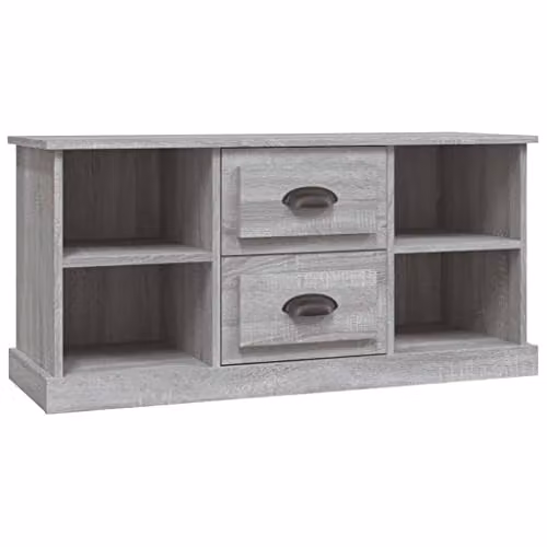 vidaXL Modern TV Cabinet and Media Unit with Drawer in Grey Sonoma Engineered Wood – 1