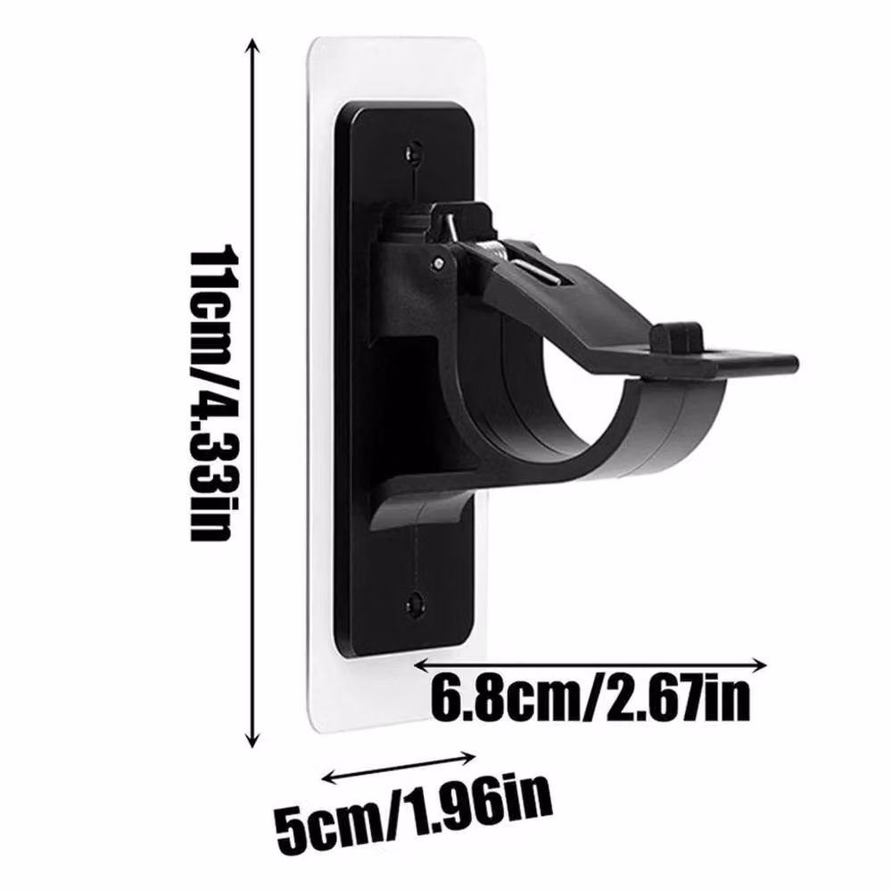 NESTLUNE 4 Piece Self Adhesive Curtain Rod Brackets in Black – 2