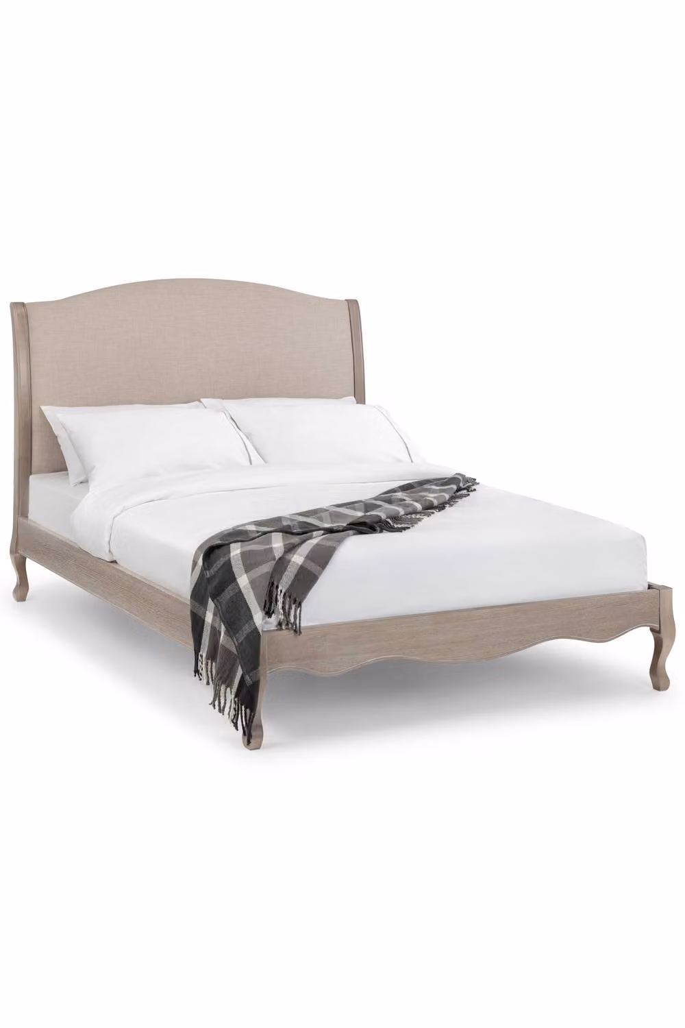 Julian Bowen Camille King Size Fabric and Wood Bed Frame in Beige and Oak – 3