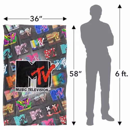 MTV Logos Super Soft Silky Touch Fleece Blanket, Multicolour – 2
