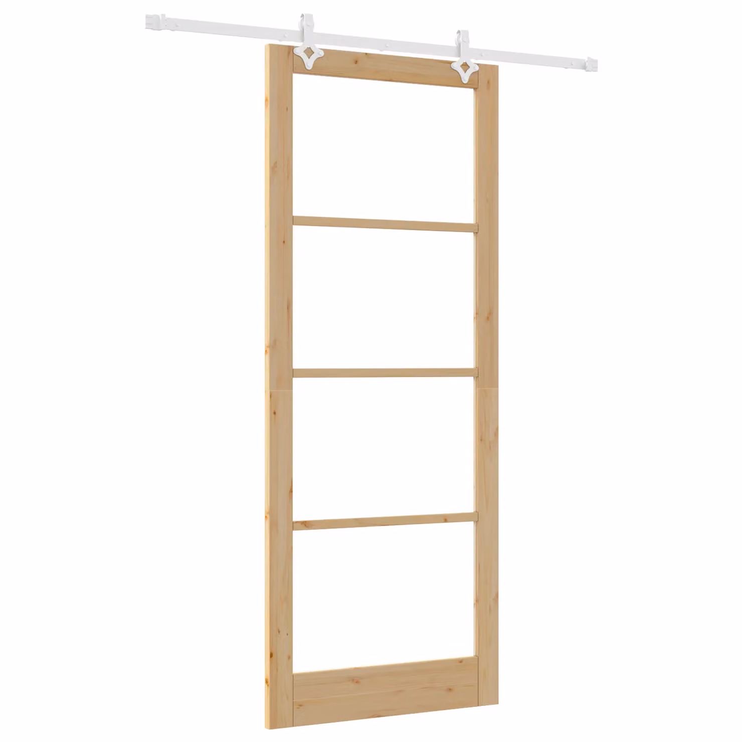 Berkfield Home Modern Sliding Door with Hardware Set, Solid Pine Wood, Beige, W: 93 cm, H: 232 cm – 2
