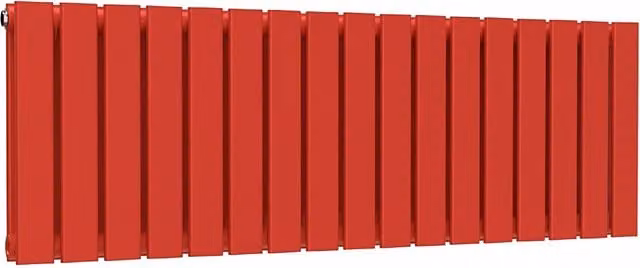 Lux Heat Double Flat Horizontal Steel Radiator in Poppy Red, W: 119 cm, H: 40 cm
