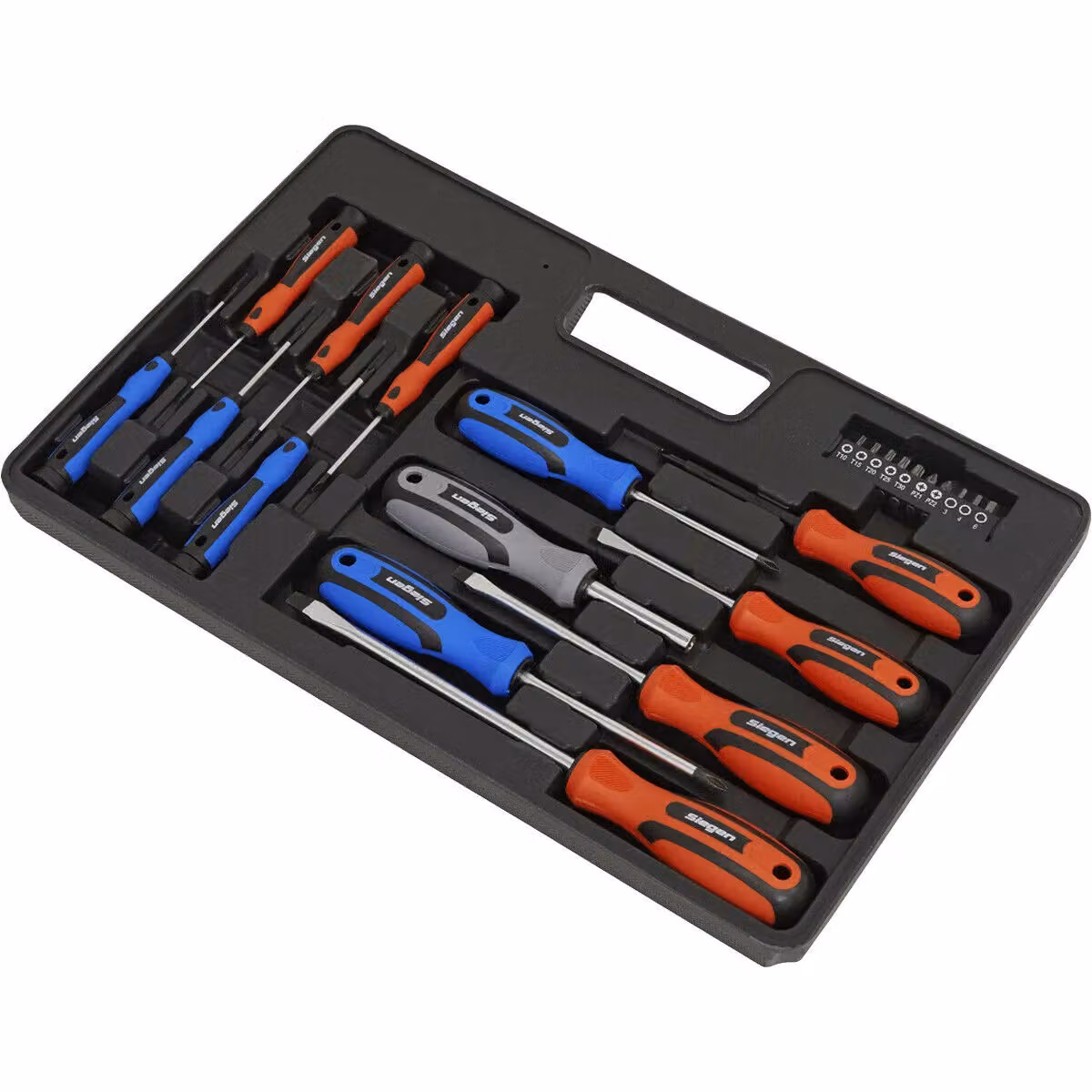 Loops 23 Piece Premium Soft Grip Screwdriver Set with Storage Case in Multicolour, Slotted, Phillips and POZI, Chrome Vanadium – 3