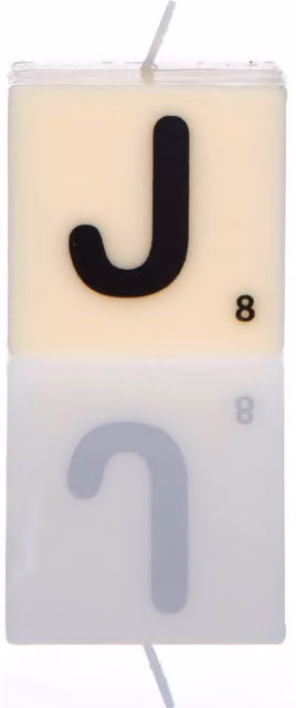 Boxer Gifts J Letter Figure Candle in White