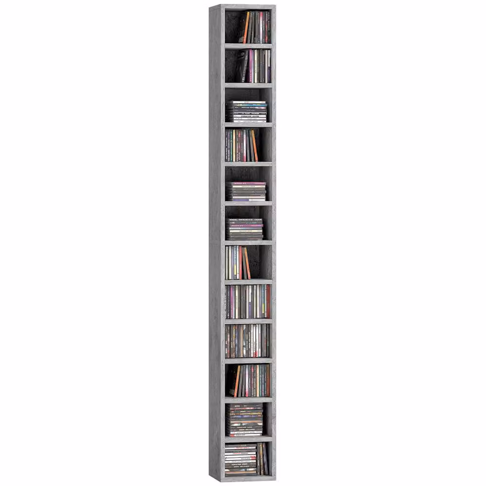 ERGOVEXA 204 CD Tall Narrow Media Storage Tower in Grey – 3