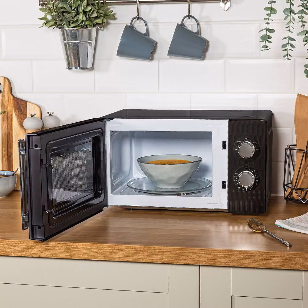 Russell Hobbs Honeycomb Bundle Set including Kettle, 2 Slice Toaster and Microwave in Black – 2