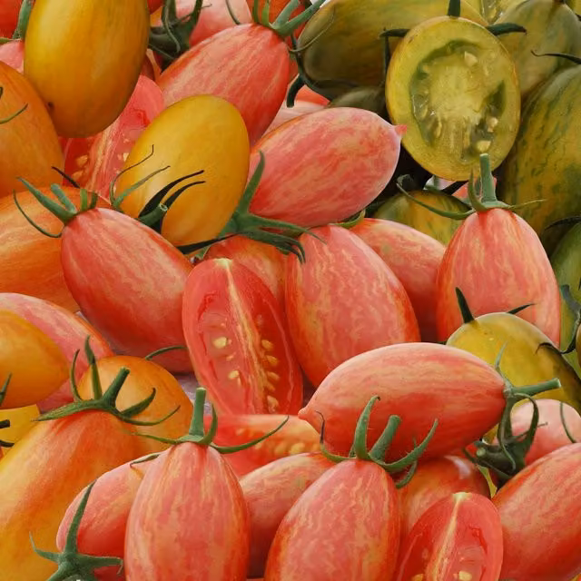 Unwins Tiger Stripe Mix Cherry Plum Tomato Seeds, Multicolour Vegetable Seeds
