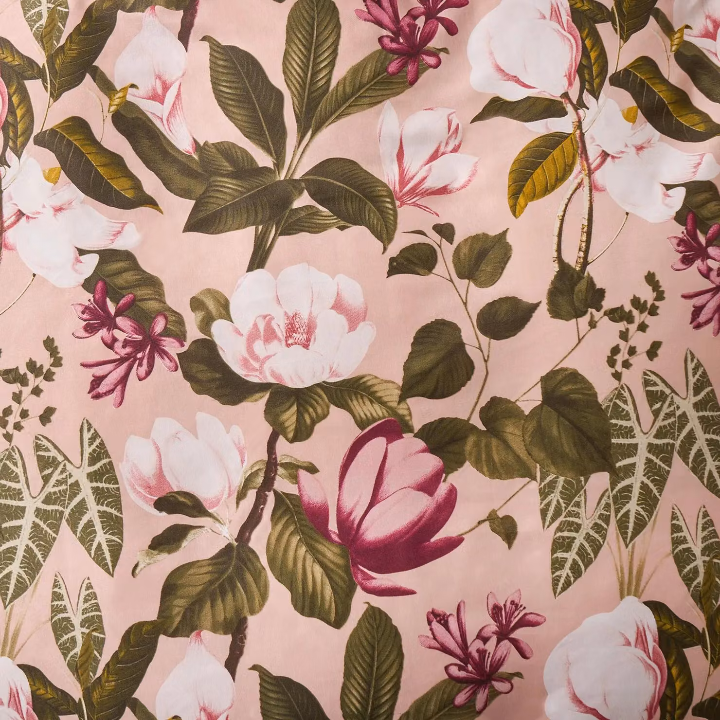 OHS Reversible Floral Duvet Cover and Pillowcase Set in Pink, King Size, W/D/H: 180 x 200 cm, Pillowcase: 50 x 75 cm – 3