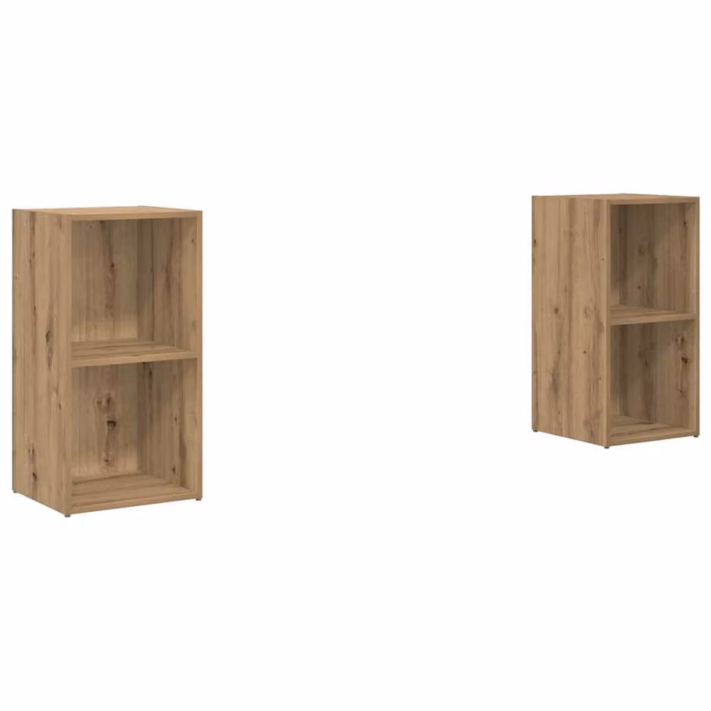 Berkfield Home 2-Piece Decorative Shelf Set in Artisan Oak Brown, W/D/H: 72 x 35 x 36.5 cm – 2