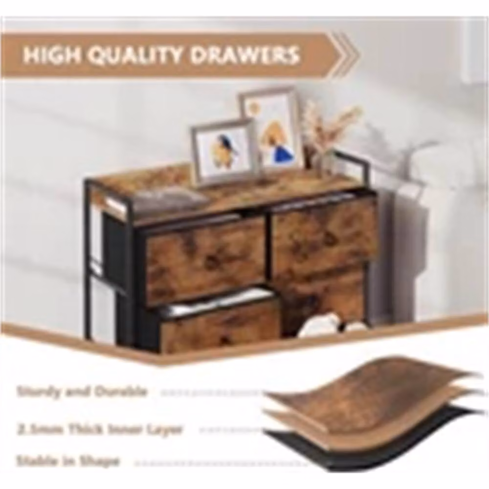 Nordara 10 Drawer Bedroom Storage Chest in Brown, Width: 100 cm – 4
