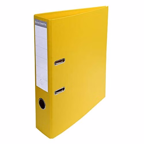Exacompta Prem'Touch PVC Lever Arch File for A4 Documents, Yellow, 70mm Spine