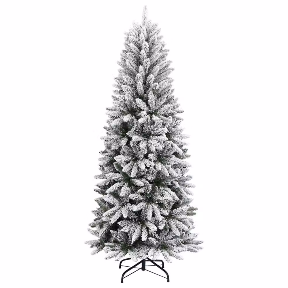 Berkfield Home Beautiful Artificial Flocked Snow Christmas Tree in White, Height: 240 cm – 3